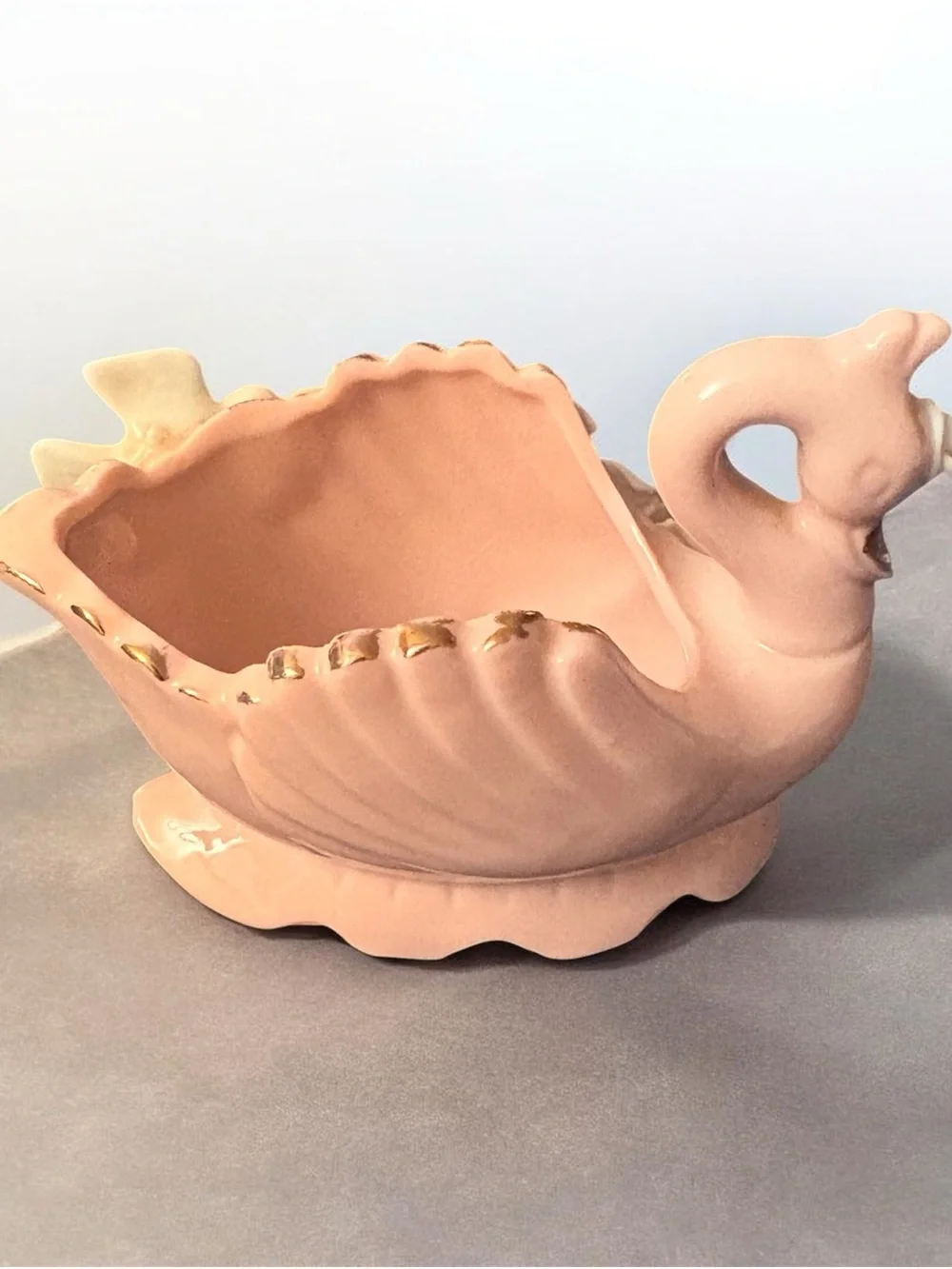 Vintage Pastel Swan Planter & Pitcher Duo – Mid-Century Kitsch